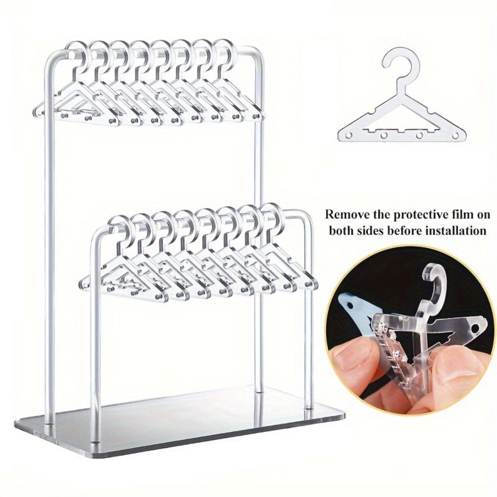 Jewelry Organizer 16pcs Hangers Shaped Jewelry Holder Detachable Acrylic Dangle Earrings Display Racks Transparent Stable: black