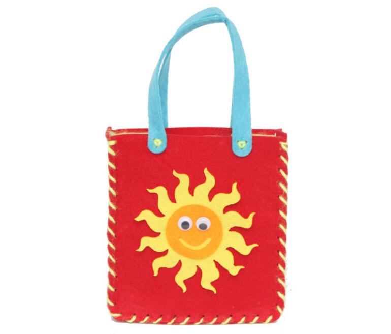 FAI DA TE Non Tessuto Borsa A Mano In Tessuto Fatti A Mano giocattolo Del Fumetto Stereo Pasta Arts & Crafts Giocattoli per la Scuola Materna Del Bambino Dei Bambini i principianti GYH: Red sun