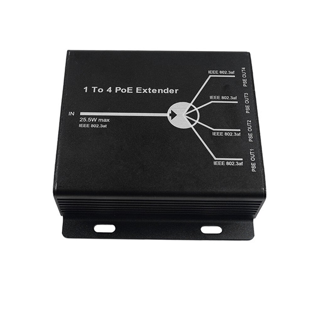 Poe extender 1- portti 10/100m ieee 802.3at ( virta sisään ) to 4- porttia ieee 802.3af ( virtalähtö) poe ip -kamerajärjestelmälle