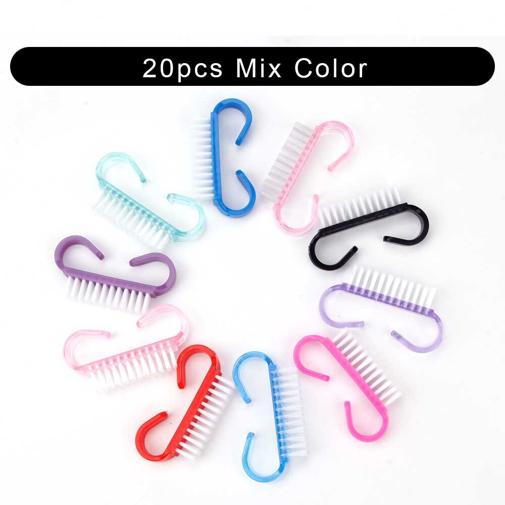 oben Reinigung Nagel Pinsel Nagel Kunst Kunststoff Weiche Entfernen Staub Finger Pflege UV Gel Manikübetreffend Pedikübetreffend Werkzeug machen-hoch Pinsel Schrubben