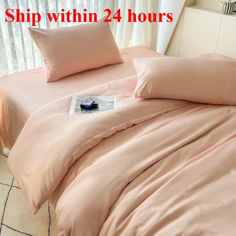 2025, neuer Sommer-Bettbezug aus kühler Eisseide, einfarbig, Größe Zwilling/voll/Königin/König