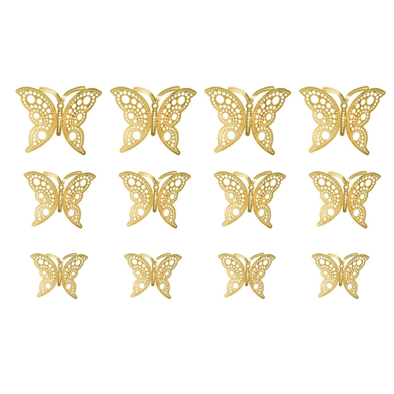 Autocollants muraux papillon 3D creux, 12 pièces, décoration de la maison, pour chambre d'enfants, pour chambre de filles: 10