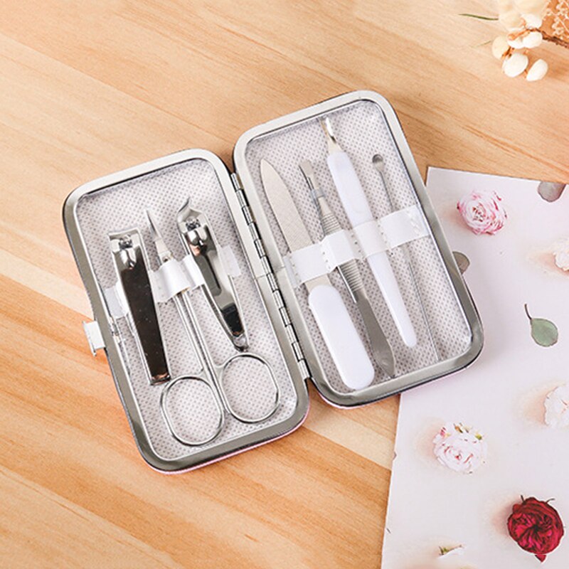 8 unids/set de acero inoxidable cortaúñas herramienta cortador de uñas pedicura de viaje portátil higiene uñas de manicura herramientas