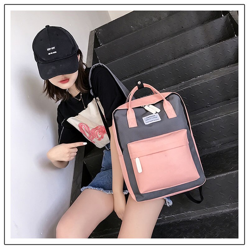 Schattige rugzak dames canvas schooltas voor tienermeisjes campus laptoptas vrouwelijke reis kawaii rugzak preppy stijl