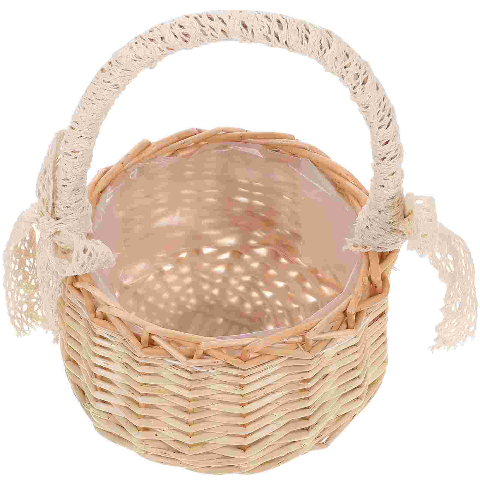 Woven Rattan Basket Storage Bins Flower Home Decor Material Eco Friendly Baskets For Snacks Kitchen Living Room Containers
