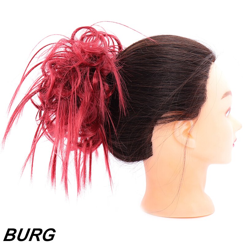 XUANGUANG-Chignon à Donut synthétique élastique | Chignon de coiffure Scrunchie décoiffé, chignon de coiffure de neuf couleurs pour choots: BURG