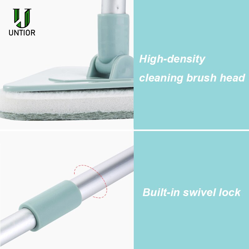 UNTIOR – brosse de salle de bain à Long manche, évolutive, éponge de remplacement, vadrouille, baignoire, carrelage, brosse de nettoyage de sol, outils de nettoyage de vitres en verre