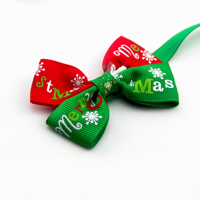 Nœud papillon chien et vert du nouvel an, nœud papillon de série de noël pour chien et animal de compagnie, collier de bijoux fait à la main pour chat et chien