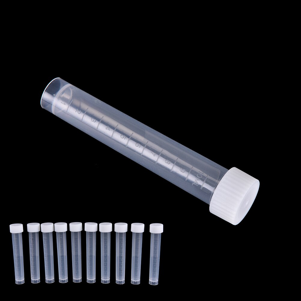 100pcsX 10ml Lab Plastic Frozen Test Tubes Vial Seal Cap Container for Laboratory School Educational Suppy