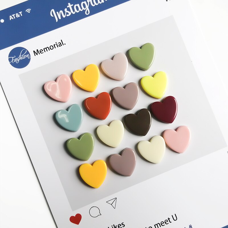 10PCS Cute Mini Fridge Magnets Colorful Love Heart Small Refrigerator Stickers Lovely Photos Wall Magnetic Sticker For Home Deco