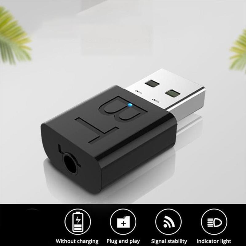 USB Wireless Bluetooth 5.0 Receiver Adapter Music Car Audio Adapter Speakers 3.5mm AUX For TV Headphone