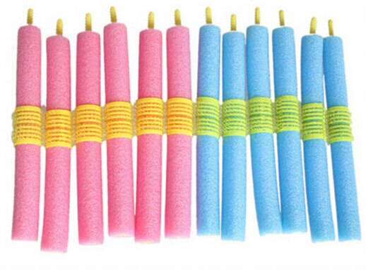 12pcs/set Soft Foam Anion Bendy Hair Tool Hair Rollers Curlers Cling hair styling accessories girl long hair waves