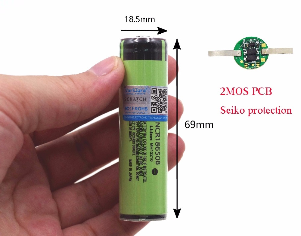 Original Protected 18650 NCR18650B Rechargeable Li-ion battery 3.7V With PCB 3400mAh For Flashlight batteries use