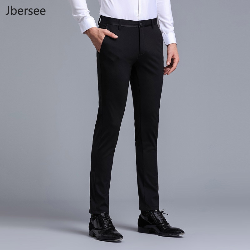Brand Men Dress Pants Formal Pants Slim Fit Suit Pants Business Casual Wedding Men Black Mens Dress Trousers perfume masculino