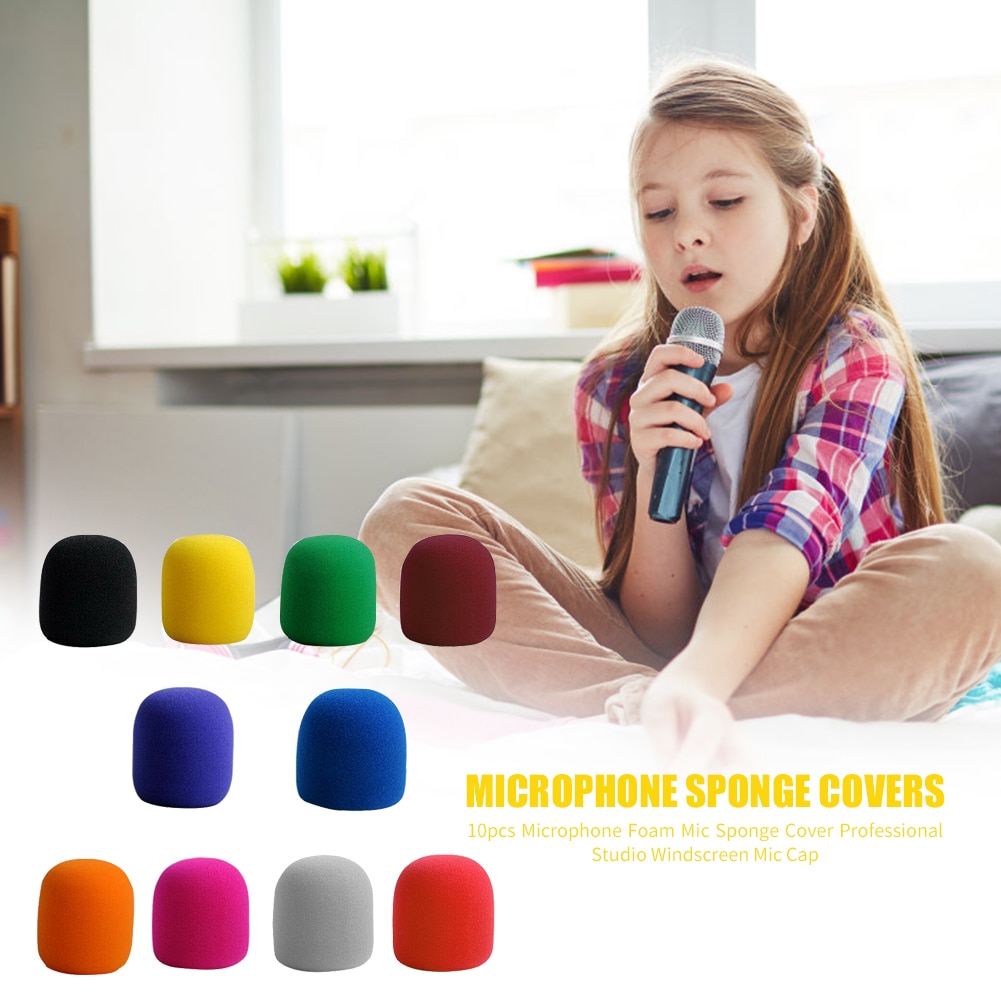 10x Mic Foam Microphone Sponge Covers Studio Windscreen Shield Handheld Microphone DJ Windproof Mic Sleeve