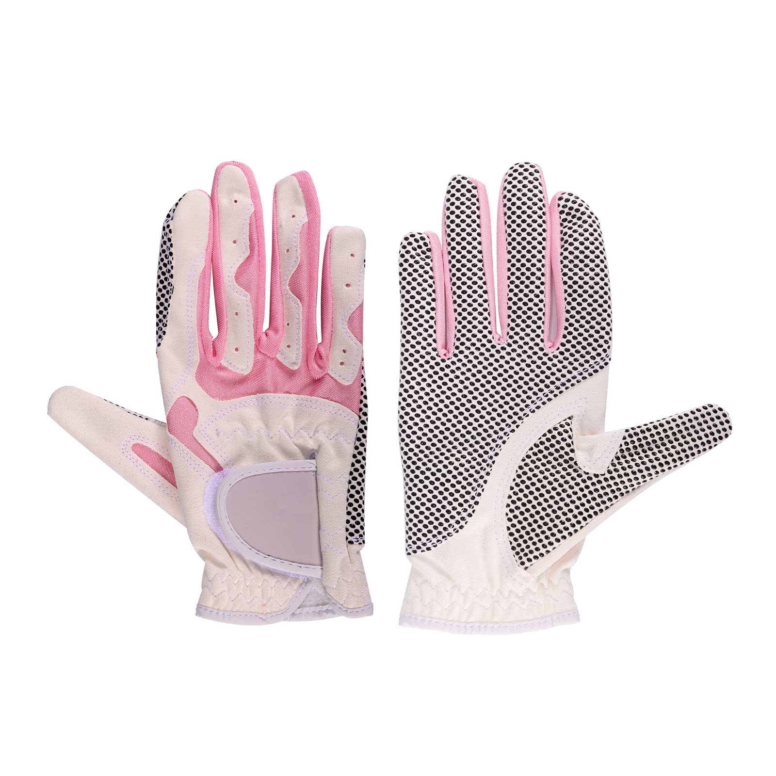 1 Pair Women'S Golf Gloves Anti-Slip Left And Right Hand Granules Microfiber Cloth Breathable Soft Sports Gloves