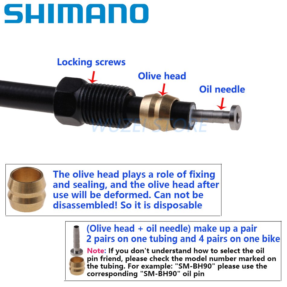 Shimano sm -bh59 bh90 pyörän jarruletku hydraulinen levyjarru oliivi liitäntä sisäosat holkki ja neula jarruletkusarja