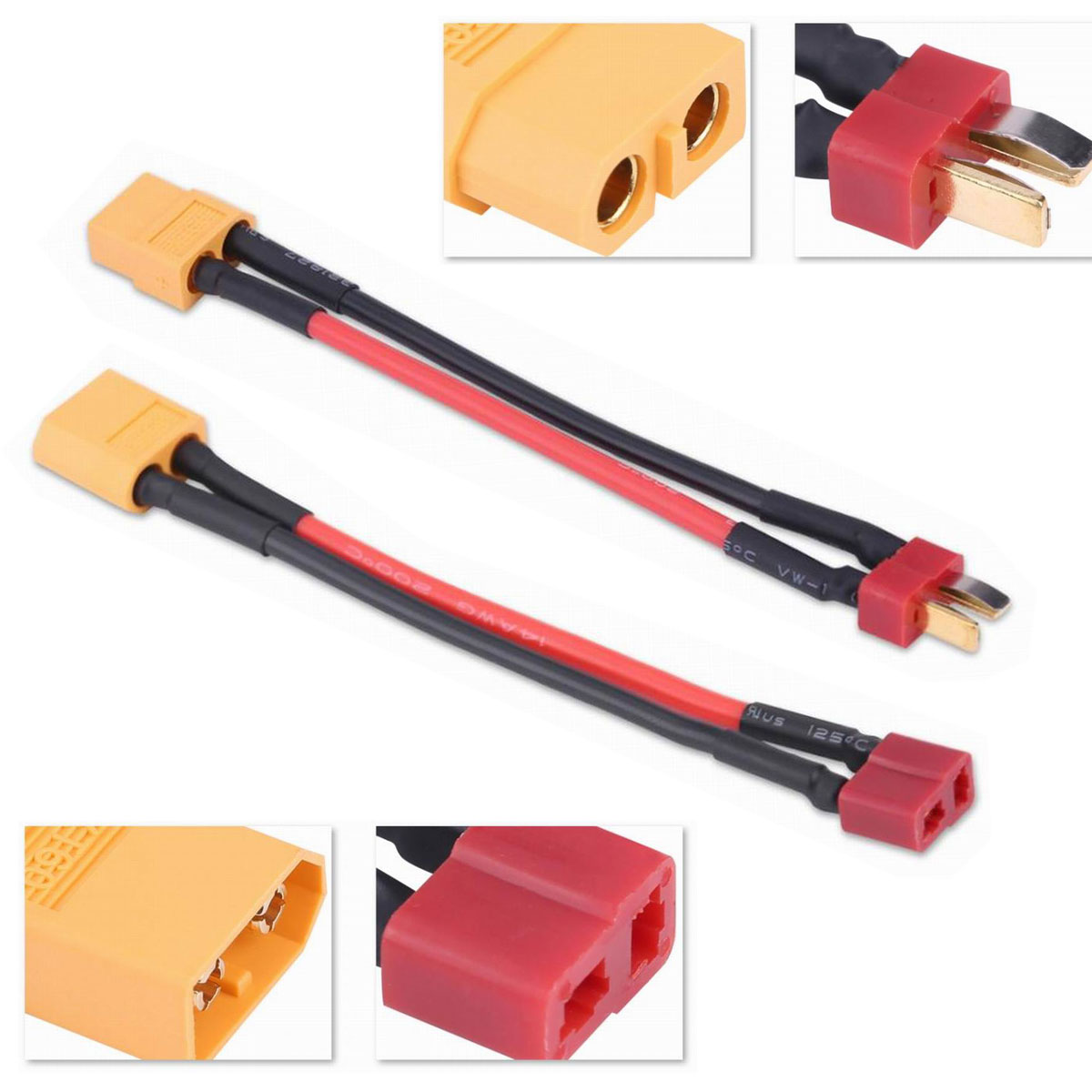 XT60 naar Deans T-Plug Man Vrouw Adapter Connector Kabel voor Lipo Batterij 14AWG RC Onderdelen