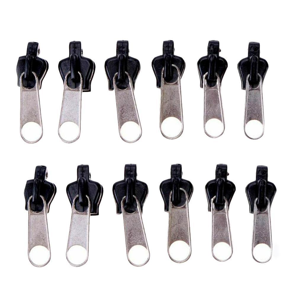 12PCS/Set Zip Sliders Universal Instant Fix Repair Replacement Teeth Zip Slider Kit Rescue C7B1: A