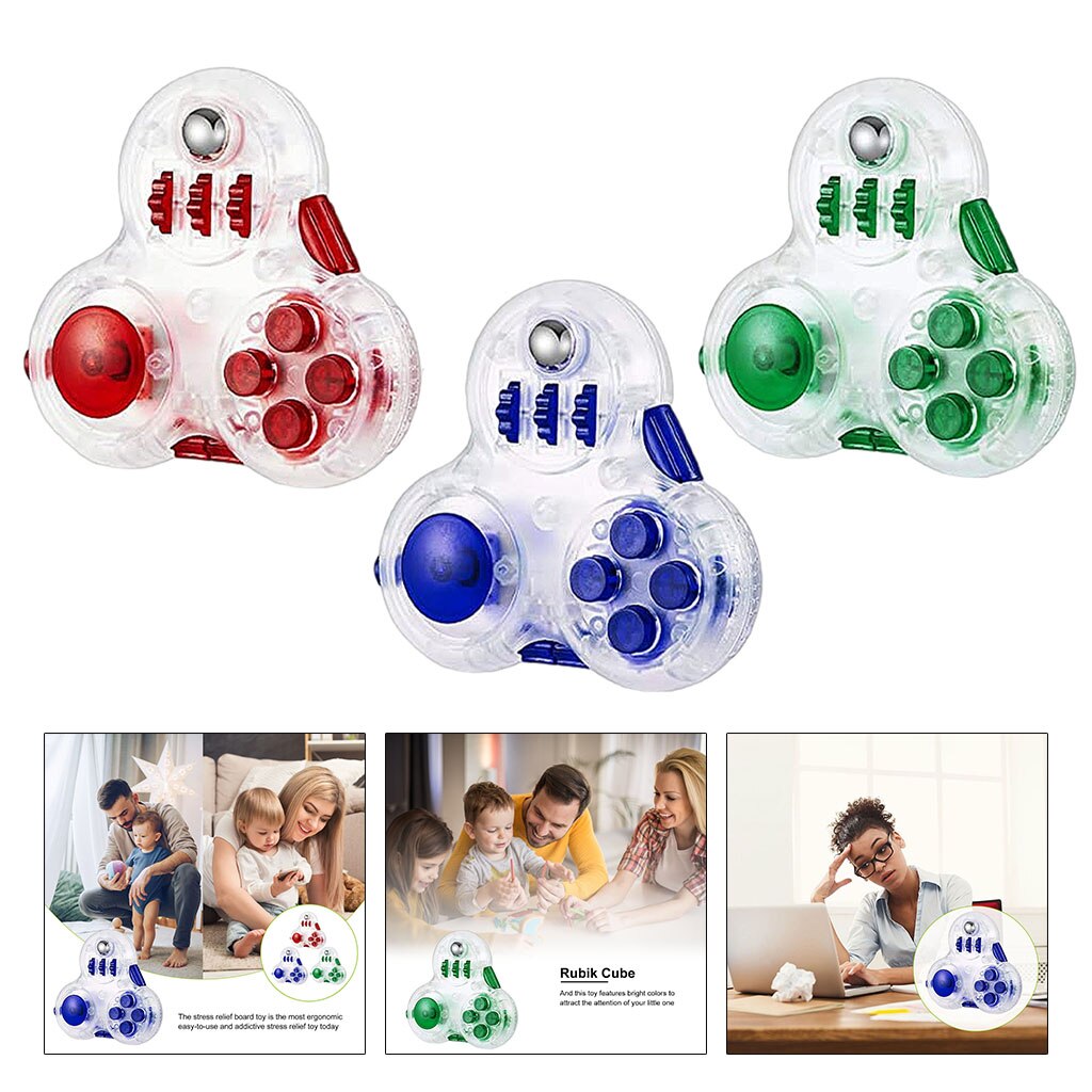 Fidget Pad Controller with 11 Functions Anxiety and Stress Relief Hand Toy for Skin Picking