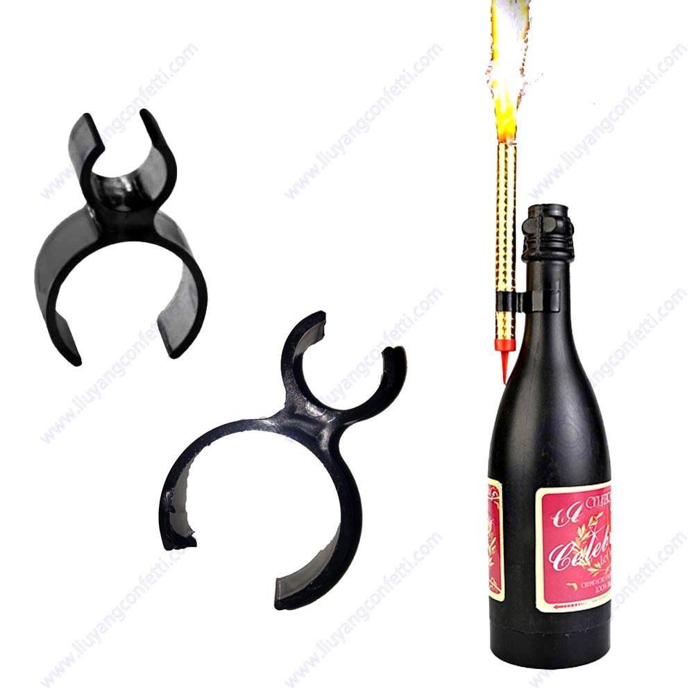 Enkele Champagne Fles Verjaardag Kaars Sterretje Vuurwerk Veiligheid Ice Fontein Plastic Clip Houder Night Club Cake Party Wedding