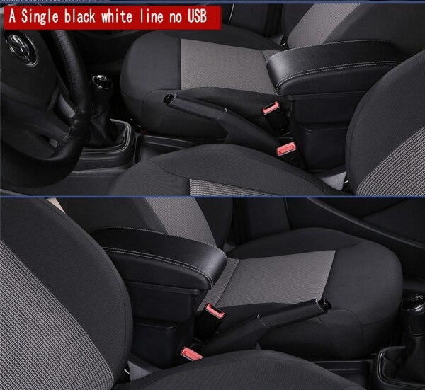 Für Chevrolet Funken III armlehne Kasten Universal- Wagen center konsole änderung zubehör doppel angehoben mit USB: A-Schwarz Weiß Linie