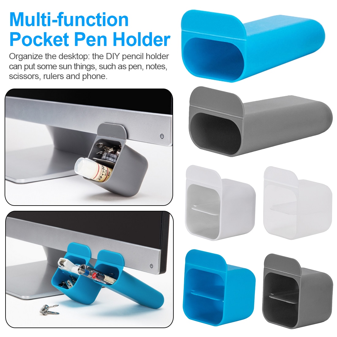 Multi Functional Desktop Display Pocket Pen Holder Desk Stationery Pen Receipt Box