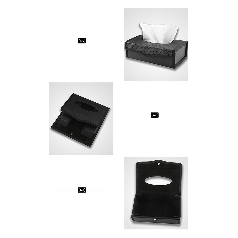 Car Tissue Box Holder PU Leather Dashboard Napkin Box Box Holder Home Office Tissue Box Folding Large Capacity Interior Storage