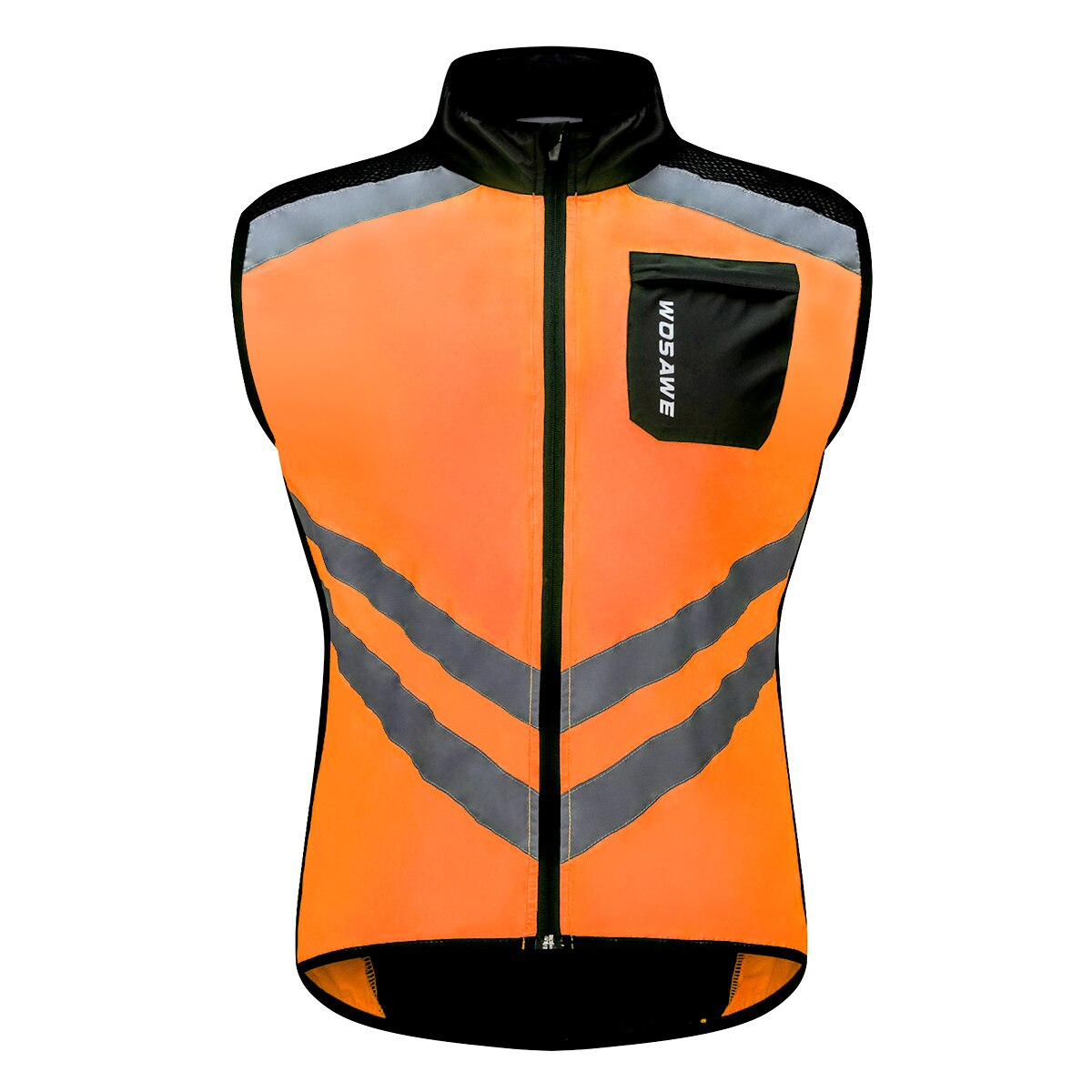 WOSAWE Reflective Vest Motorcycle Sports Team Uniform Motorbike Off-road Riding Clothing Warning High Visibility Safety Vest: Orange / XXXL