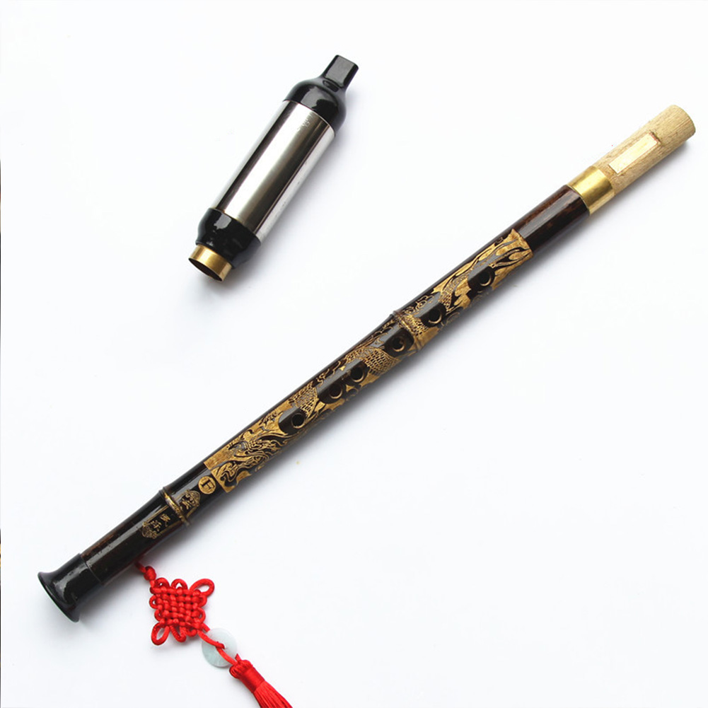 Instrumento tradicional étnico chino, tubo Bawu de bambú negro, flauta Tune G/F desmontable, 1 pieza, brillo de Color agradable, tecla G/F