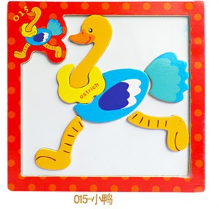 Holzspielzeug 3D Magnetische Puzzle Holz Baby Spielzeug Tiger/Bär Frosch Cartoon Tiere Kühlschrank Magnet Pädagogisches: Duck