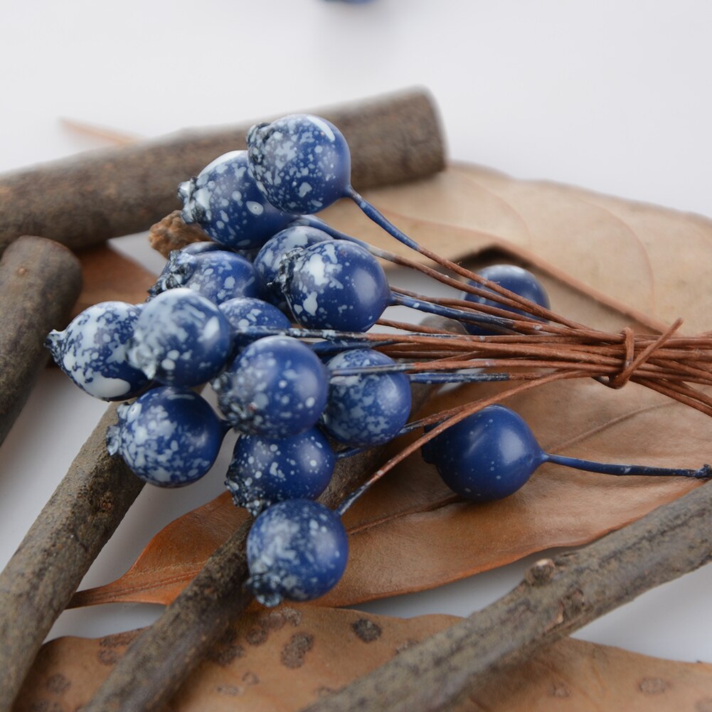 50Pcs Simulatie Caryopsis Blauw Berry Kunstmatige Plant Decor