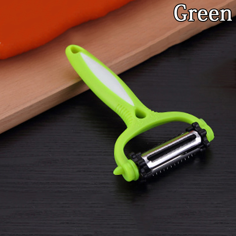 360 Degree 3 In 1 Rotating Cutter Multifunctional Rotary Vegetable Peeler Cabbage Potato Slicer Fruit Knife Kitchen Gadget: Green