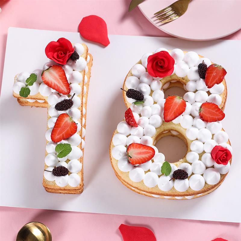 Large Silicone Cake Mold Baking Pan For Birthday Festival Cake Decoration Tools 0-9 Number Cake Mold Digital Fondant Cake Mould
