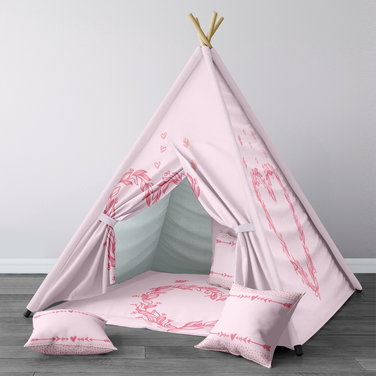 Spelen Tent Voor Kinderen Wigwam Draagbare Indoor Speeltuin Tenten Kinderen Slaapkamers Roze Pijl Liefde Model 282