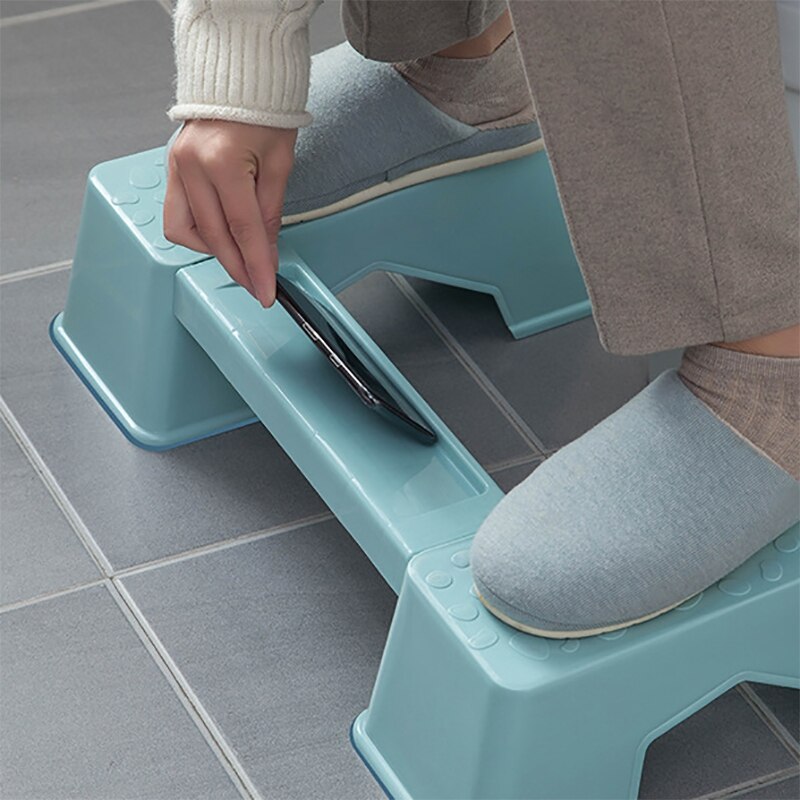 Baño taburete de plástico taburete para ponerse en cuclillas encaja en todos los baños y cuarto de baño más grueso desmontable baño taburete ahorra espacio en el cuarto de baño
