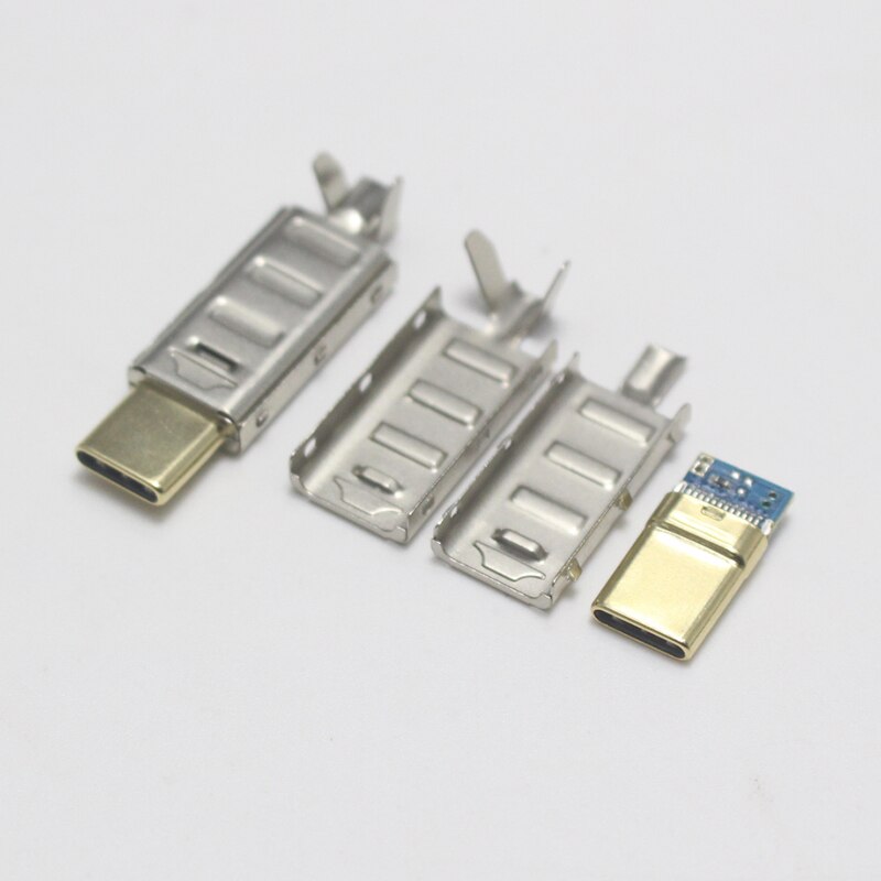 Connecteur USB type-c 2.0 à souder, connecteur mâle 24 broches avec boîtier métallique Long, 1/2/5 jeux