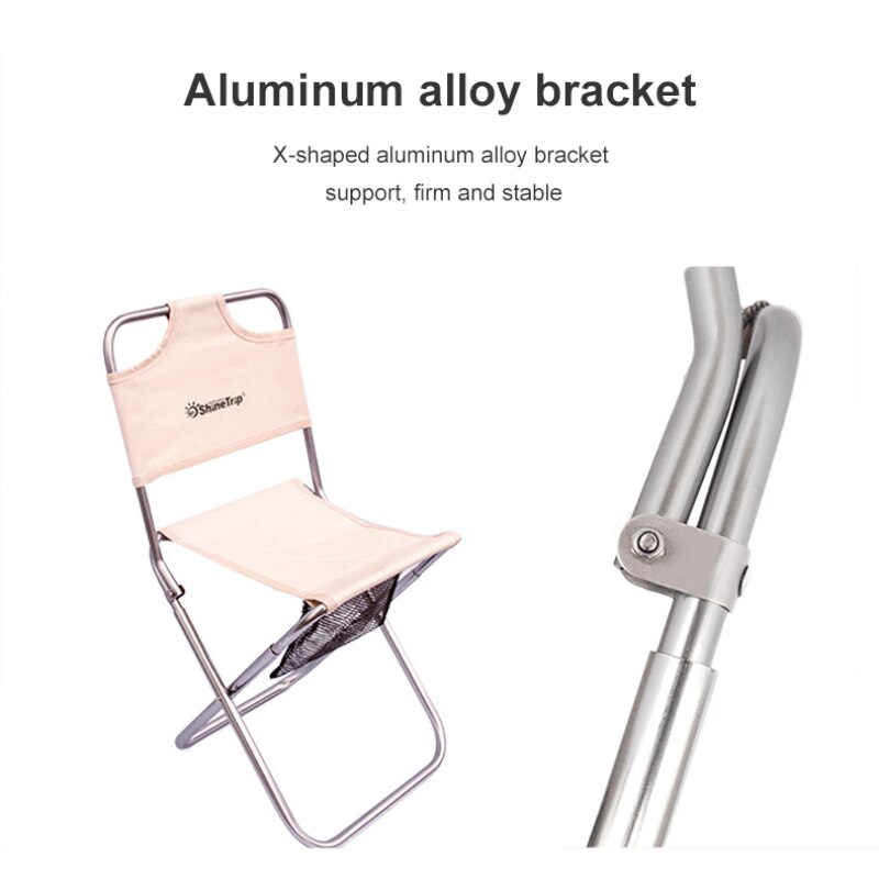 Outdoor Aluminum Alloy Folding Chair Back Folding Horse Drawn Chair Portable Fishing Stool