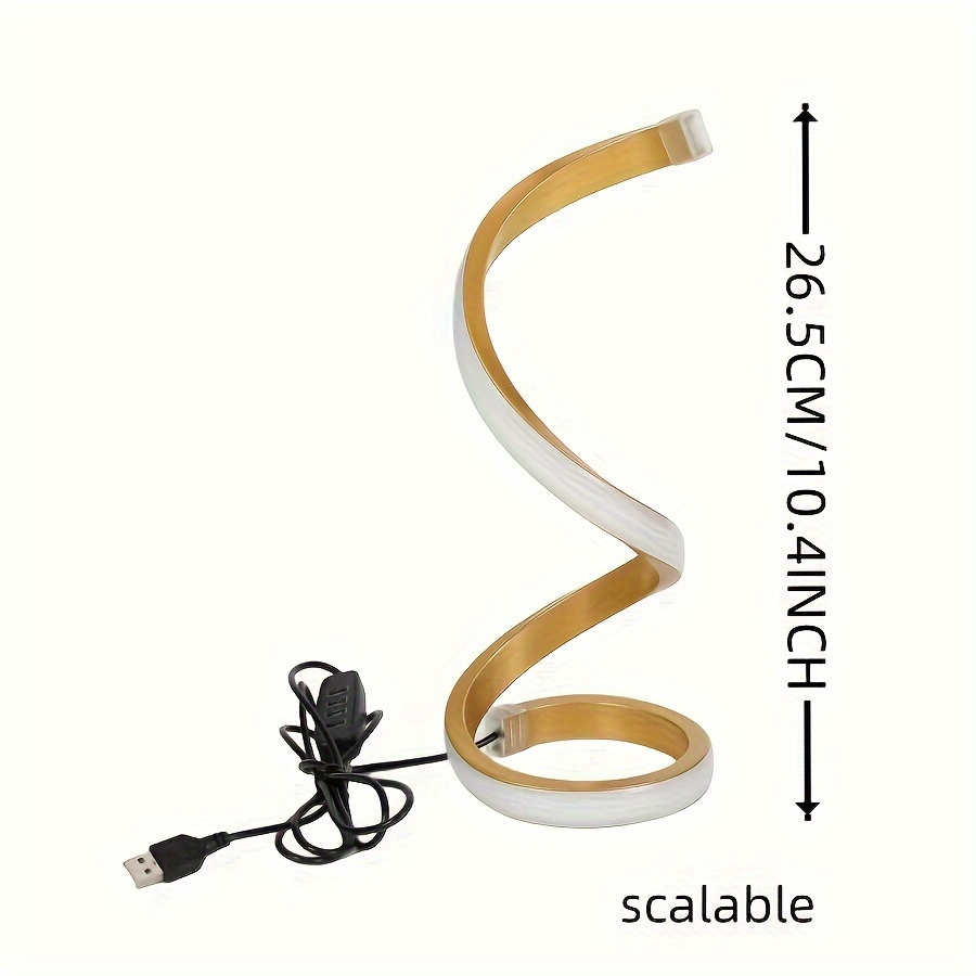 1pc goldene spiralförmige stehlampen mit dreifarbiger beleuchtung und usb-anschluss: Ursprünglich Titel