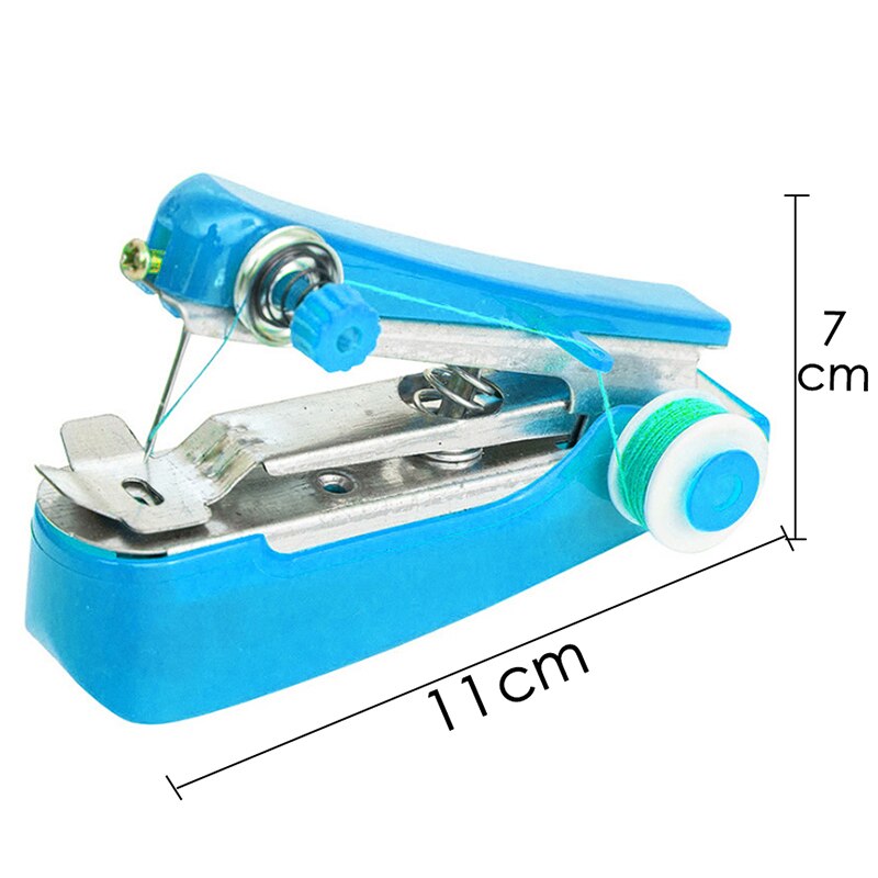 Red Mini Sewing Machines Needlework Cordless Hand-Held Clothes