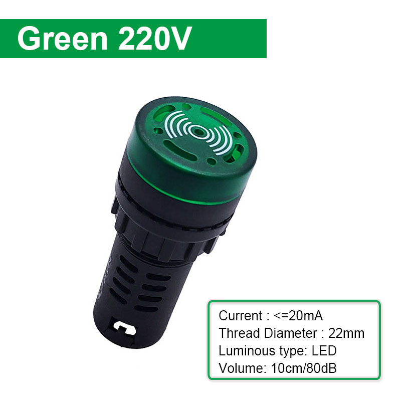 1 Uds AD16-22SM zumbador sonido intermitente luz LED intermitente indicador AC/DC alarma 12V 24V 110V 220V lámpara: Rosa