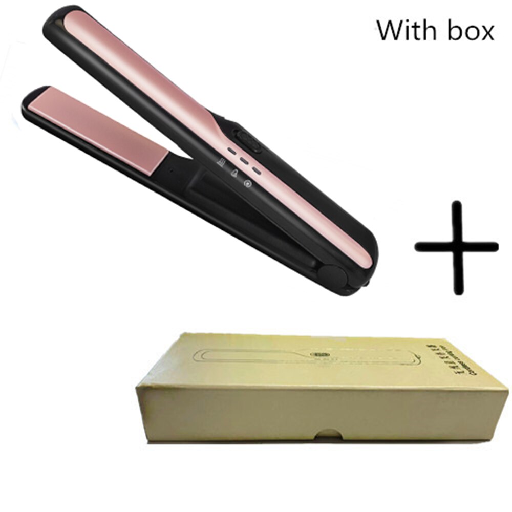 Bezprzewodowa prostownica robić włosów prostownica mini USB akumulatorowa prostownica robić włosów prostownica robić włosów: czarny  z pudełkiem