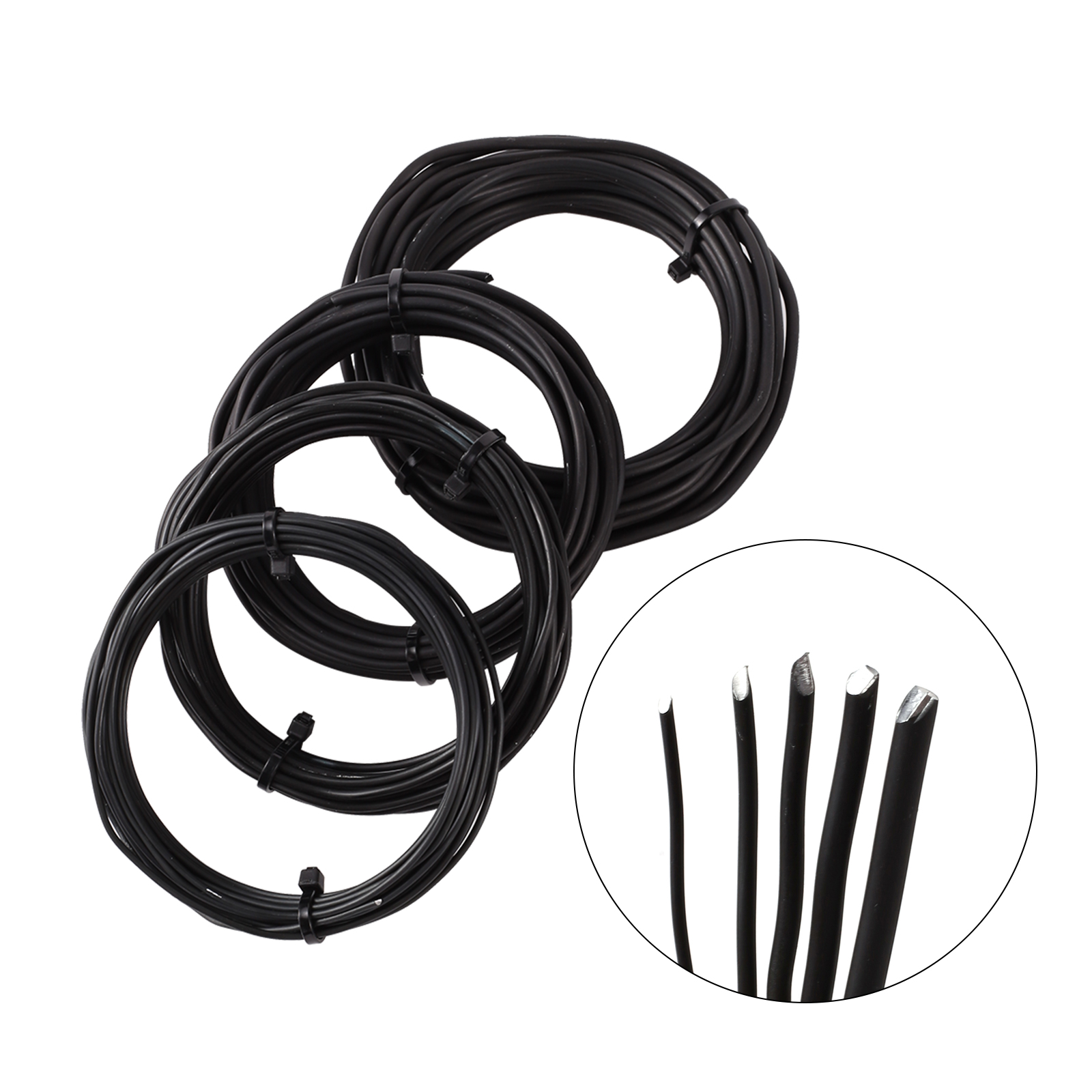 Alambre para bonsái negro de 3m/5m/10m, lazos de entrenamiento para bonsái de aluminio anodizado, soporte para plantas, ramas, cuerdas de fijación curvadas, accesorios de jardín