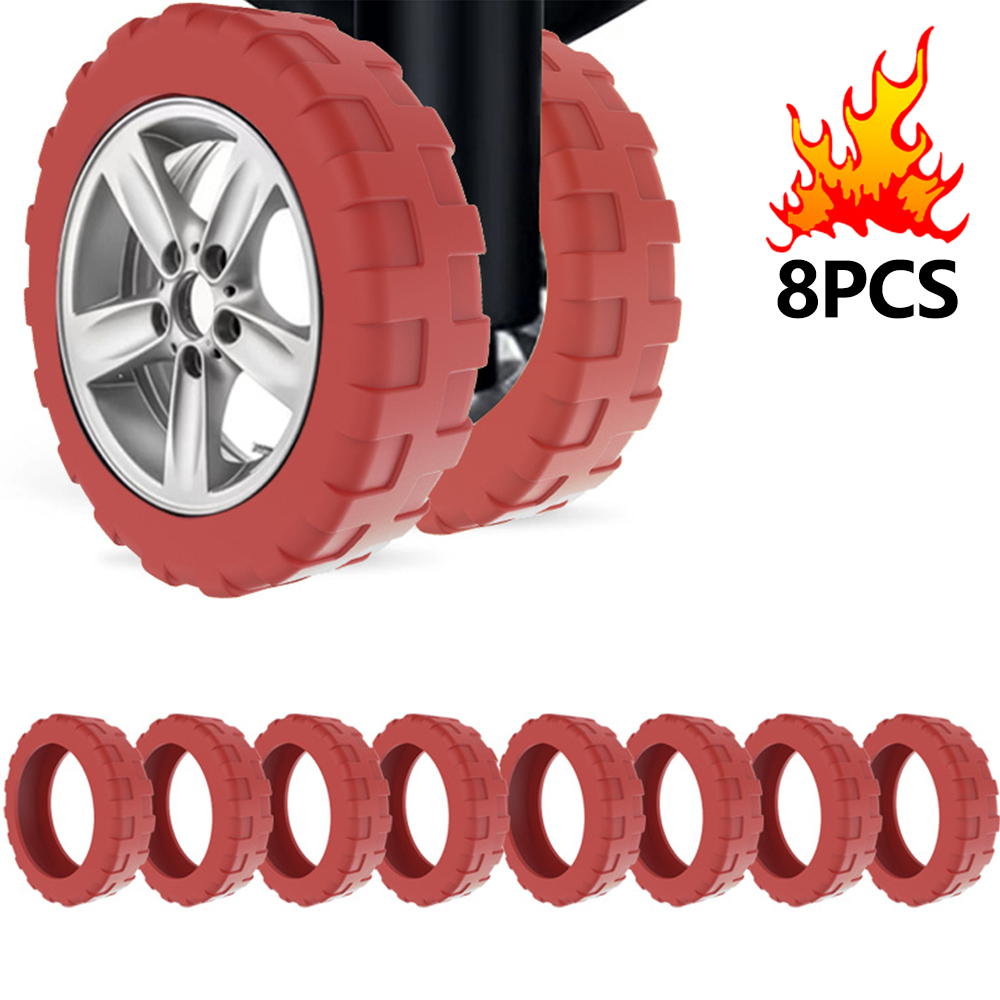 8 stks/set Koffer Onderdelen Assen Reisbagage Caster Schoenen met Stil Geluid Verminderen Wiel Slijtage Koffer Wielen ProtectionCoverzmt: Rose Gold