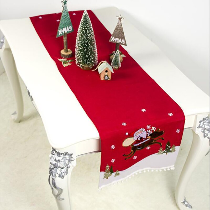 Polyester print bord flagga jul bord löpare bord skrivbord bordsdukar hotell hem festival dekoration