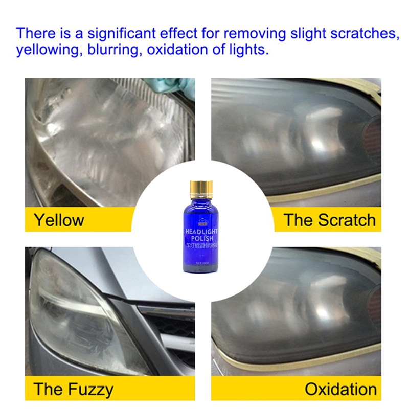 30ML Car Headlight Repair Coating Solution Repair Kit Oxidation Rearview Coating Headlight Polishing Anti-scratch Liquid