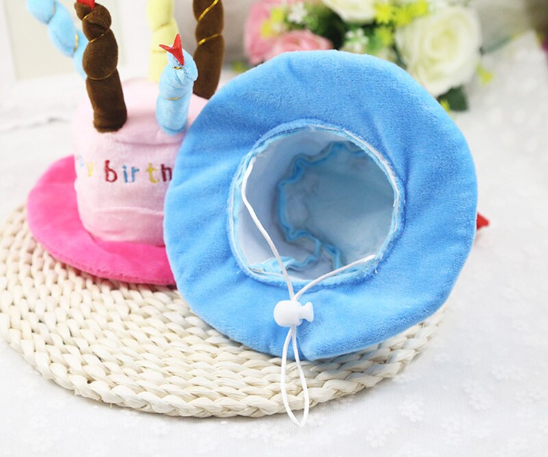 Pluche Verjaardag Hoed Voor Hond Kat Leuke Verstelbare Corduroy Kleurrijke Kaarsen Kleine/Medium Hond Hoed Puppy Kat Hoofddeksels Huisdier accessoires