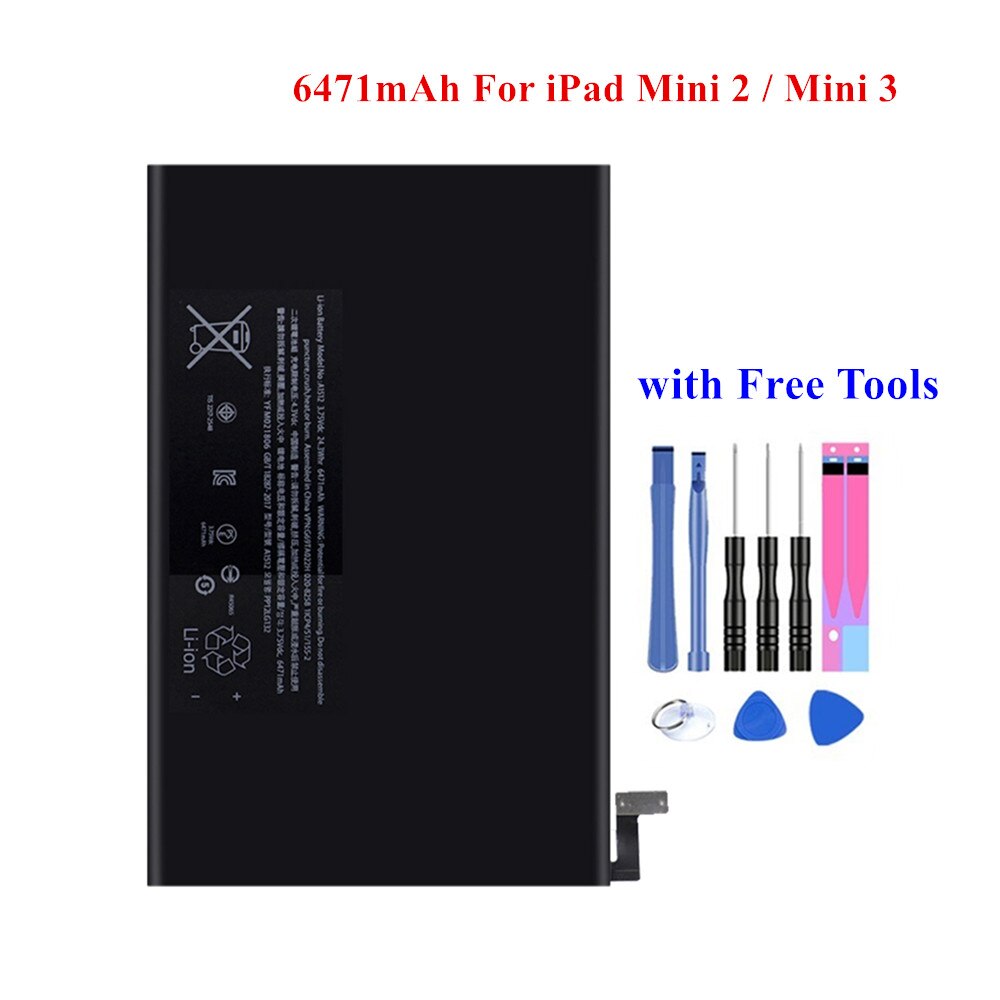 Tablet Batterij Voor Apple Ipad Mini2 Mini3 A1512 A1489 A1490 A1491 A1599 Vervanging Laptop Bateria Met Gratis Tools 6471Mah