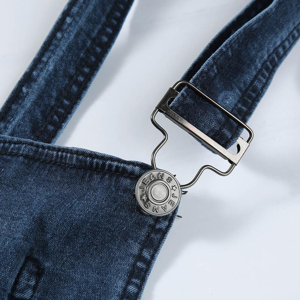 Monos vaqueros rasgados para hombre, Peto vaquero desgastado de calle para hombre, pantalones con tirantes, pantalones de trabajo de estilo inglés