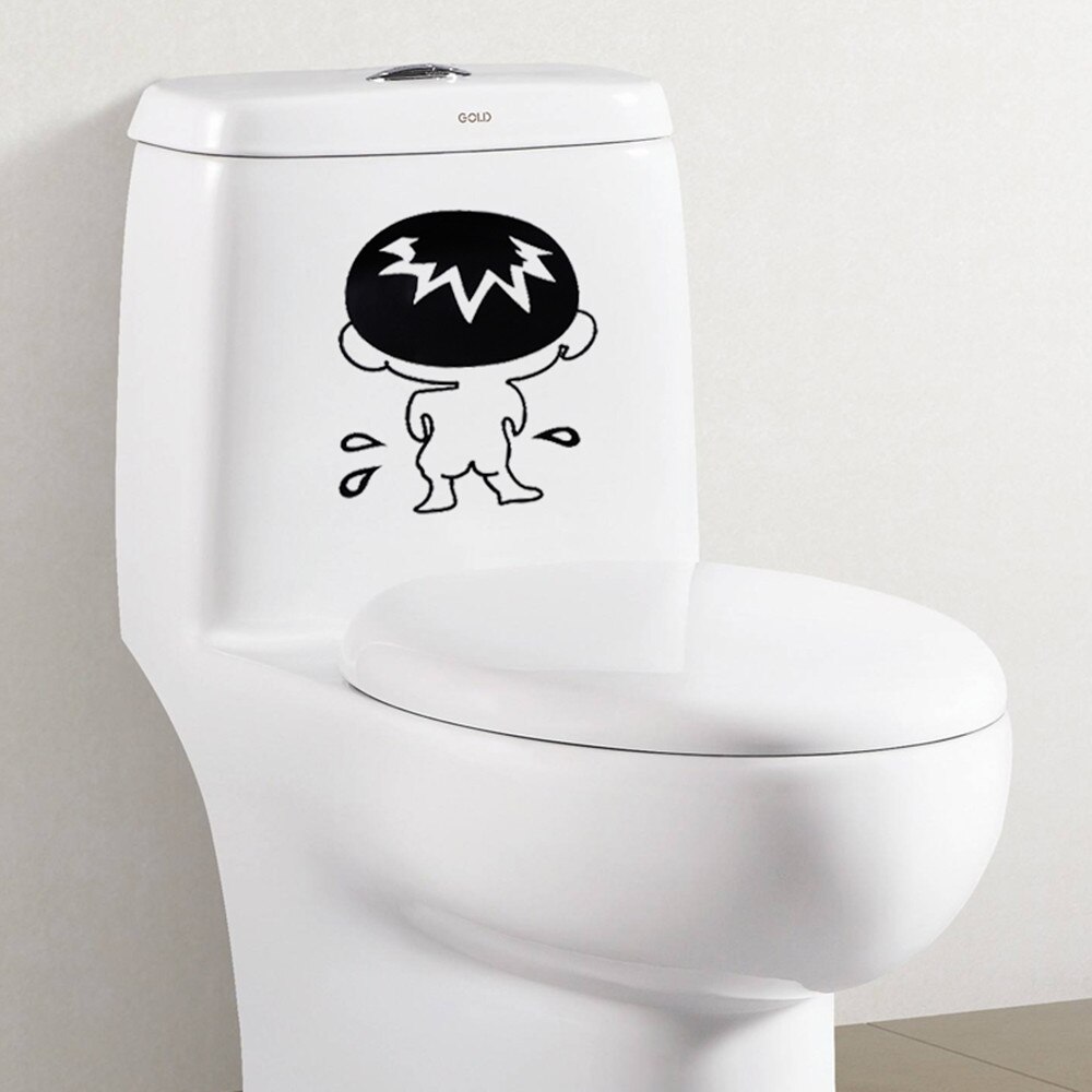 Cartoon Waterproof Toilet Bathroom Sticker Household Toilet Sticker Personality Funny Decoration Sticker